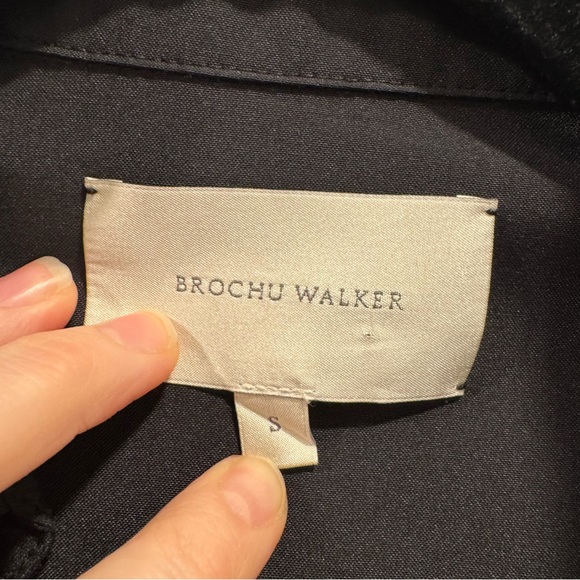 Brochu Walker The Kate Shirt Black Small Minimalist Quiet Luxury Old Money Work - Picture 10 of 16